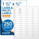 1 3/4" X 2/3" Matte White Return Address Labels (250 Sheets, 15000 Stickers) Mailing Labels for Envelopes, File Folder Stickers for Laser & Inkjet Printers - Spartan Industrial Template R003