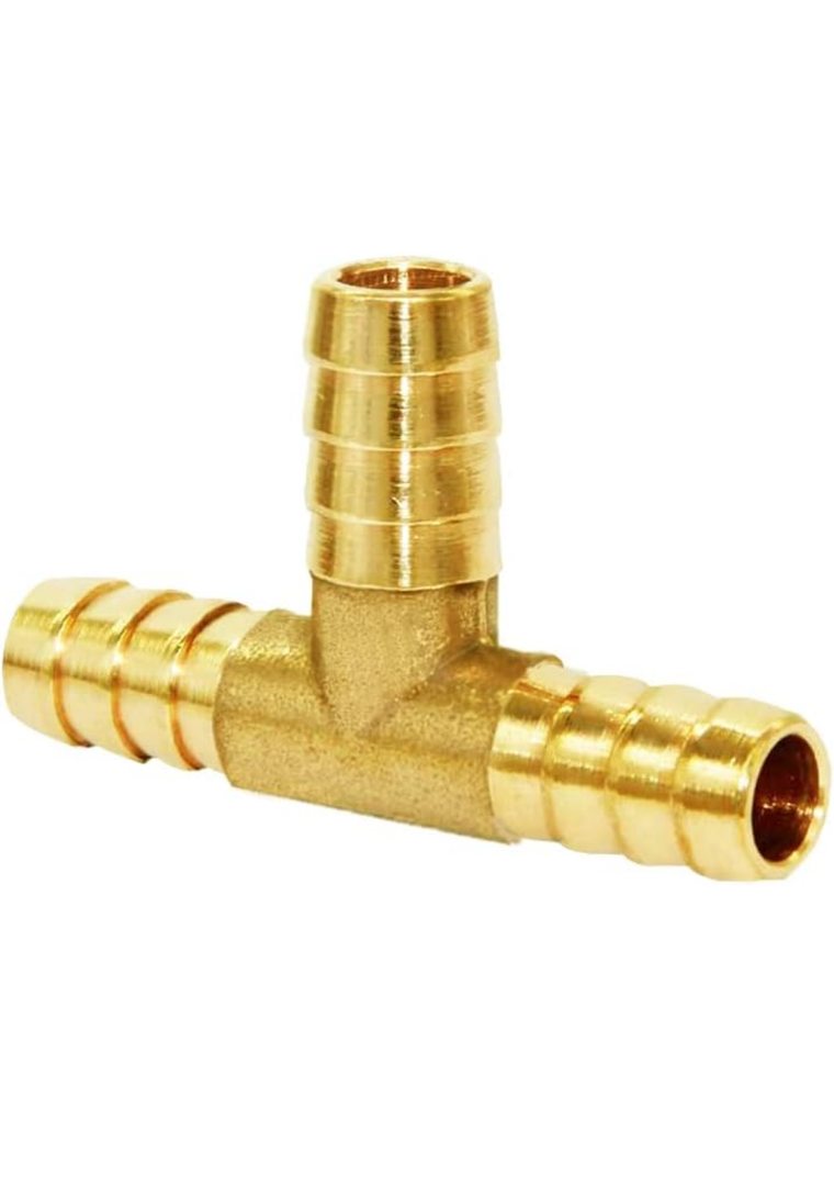 Gasher ID Hose Reduce Barb Tee 3 Way Union Fitting Intersection/Split Brass Water/Fuel/Air Set Of 10