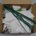 GREENTIME 12 Pcs Glitter Poinsettia 5.5" Artificial Flowers Christmas with Clips Stems Xmas Tree Ornaments for New Year Party Stairs Fireplace Porch Balcony Garden Church Wreath Decoration (White)