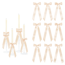 Meseey 12 Pcs 13.5 Inch Giant Satin Ribbon Bows Bulk Self-Adhesive Pre-Made Bows for Christmas Wedding Baby Shower Party Decor Table Centerpieces Candle Holders Gift Wrapping (Champagne)