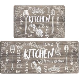 HEBE Kitchen Rugs Set of 1, Cushioned Anti Fatigue Kitchen Mats for Floor, Non Slip Waterproof Comfort Standing Desk Mat Carpet for Sink, Stove, Laundry Room