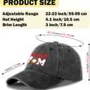 5 x Funny Ball Games Distressed Washed Black Baseball Caps Baseball Mom Printed Cotton Adjustable Baseball Hat for Men Women Trendy Birthday Gifts for Mother Wife Fiancee Friend Baseball Lover (Gray, S)