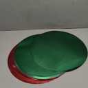 Harloon 100 Pcs Round Christmas Paper Placemats, 13" Disposable Paper Placemats Red and Green Glitter Table Mats Mirror Decorative Charger Place Mat for Dining Party Xmas Kitchen Banquet Table Setting