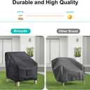 Patio Chair Covers for Outdoor Furniture Waterproof 2 Pack, Lawn Chair Covers 600D Heavy Duty Oxford Cloth, Large Covers for Lounge Lawn Deep Seat Black 38" W x 31" D x 29" H