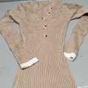 Womens Dress Long Sleeve Beige S