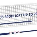 EastPoint Adjustable Pickleball Net - White & Blue, Metal - Fully Pre-Assembled & Portable Pickleball Net - Adjustable 10-22 ft Driveway Mesh for Play Court - Space-Saving Folding Design