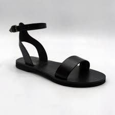 Women's Ankle Strap Flat Sandals Open Toes One Band Buckle Summer Dressy Sandals 24.5cm