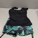Girls Tankini Swimsuit 2 Piece Bathing Suits for Girls Square Collar Swim Tank Top and Drawstring Bottoms for, Black, Size 15/16 years