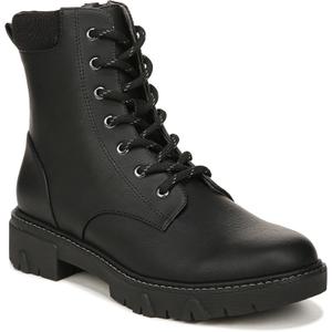 Dr. Scholl's Womens Headstart Combat Boot Black Synthetic 9 M