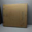 ClawJaw Pet Gate Easy Walk Thru Dog Fence Gate with Pet Door for Stairs Doorways House, Auto Close, Easy Install Pressure Mounted Pet Gates for Doorways, Black