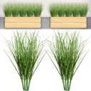 10 PCS Artificial Wheat Grass Plants, 14.6 Inch Faux Shrubs Wheat Grass Greenery Stems with Realistic Look, Fake Tall Grass for Indoor Outdoor Decor, Artificial Plants for Home Office Garden, Large