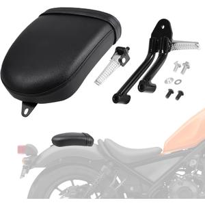 Passenger Seat & Foot Pegs for Rebel 300 500, Motorcycle Rear Seat Footrests Footpegs Kit Replacement Accessories for Honda Rebel 300/500 CMX 300/500 2017-2024 black Passenger Seat