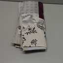 jinchan Linen Valance Curtain Farmhouse Black Floral Small Window Curtain Double Layer Light Filtering Fall Valance for Kitchen Rustic Biege for Living Room Bedroom 18 Inch Rod Pocket One Panel