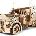 UGEARS Heavy Truck 3D Wooden Puzzles for Adults - Wooden Model Kits for Adults Semi Truck Hobby Kits for Adult Model Kit Tractors Brain Teaser, Hobby Set Home Decoration