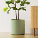 LE TAUCI 12 Inch Pot for Plants, Ceramic Planters for Indoor Plants, Mid-Century Modern Cylinder Flower Pots with Drainage Hole, Fits Fiddle Leaf Fig & Monstera, Home Decor, Sage Green