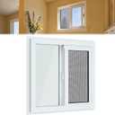 CroBlissful 24'' x 24'' Small Basement Window White Vinyl Basement Slider Window Removable Featuring Double Pane Insulated with Thermal Insulation Soundproof Glass for Bathroom Home Rv Garage
