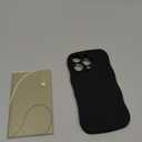 Magnetic for iPhone 16 Pro Case, [Full Camera Protection][Compatible with MagSafe] Cute Wave Frame Silicone Shockproof Protective Phone Case for iPhone 16 Pro 6.3", Black