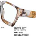 livho Oversized Eyewear Frame for Woman and Men - Rectangle Fashion Glasses for Computer, Chic Preppy Frame