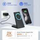 Wireless Charging Station - Magnetic Charger for iPhone 17/16/15/14/13/12 Series, Compatible with Apple, Stable Wireless Charger Stand for Desk & Bedside, Gifts for Men/Women