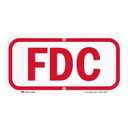 SmartSign 6" x 12" Fire Department Connection FDC Sign, 63 mil, 3M Laminated Engineer Grade Reflective Aluminum, Red and White