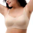 Womens Seamless Wireless Bras Supportive Push Up Bralettes (S)