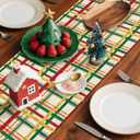 3 x Artscope Buffalo Plaid Christmas Table Runner, Xmas Winter Holiday Kitchen Dining Table Decoration for Christmas Home Party Decor 13x48 Inch-Beige