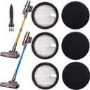 3Pack Acevac11 Hepa Replacement Filters and 3pack Sponge set Compatible with AFNOP Cordless Vacuum Cleaner, Washable and Durable Filters Works with AFNOP Upright Vac.(3.61in*3.61in*0.65in)