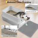 Stainless Steel Litter Box, Extra Large Litter Boxes for Big Cats, XLarge Metal Cat Litter Box with Lide , Anti-UrinLeakage XL Box with High Sides, Easy Clean, Non-Sticky, Scoop Included