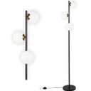 YHTlaeh Floor Lamp Modern 3 Globe for Living Room Bright Lighting LED Standing Light for Bedrooms Offices (Black)