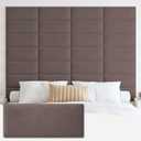 IFNOW Wall Mounted Headboard, Peel and Stick Panels, Dark Skin, King
