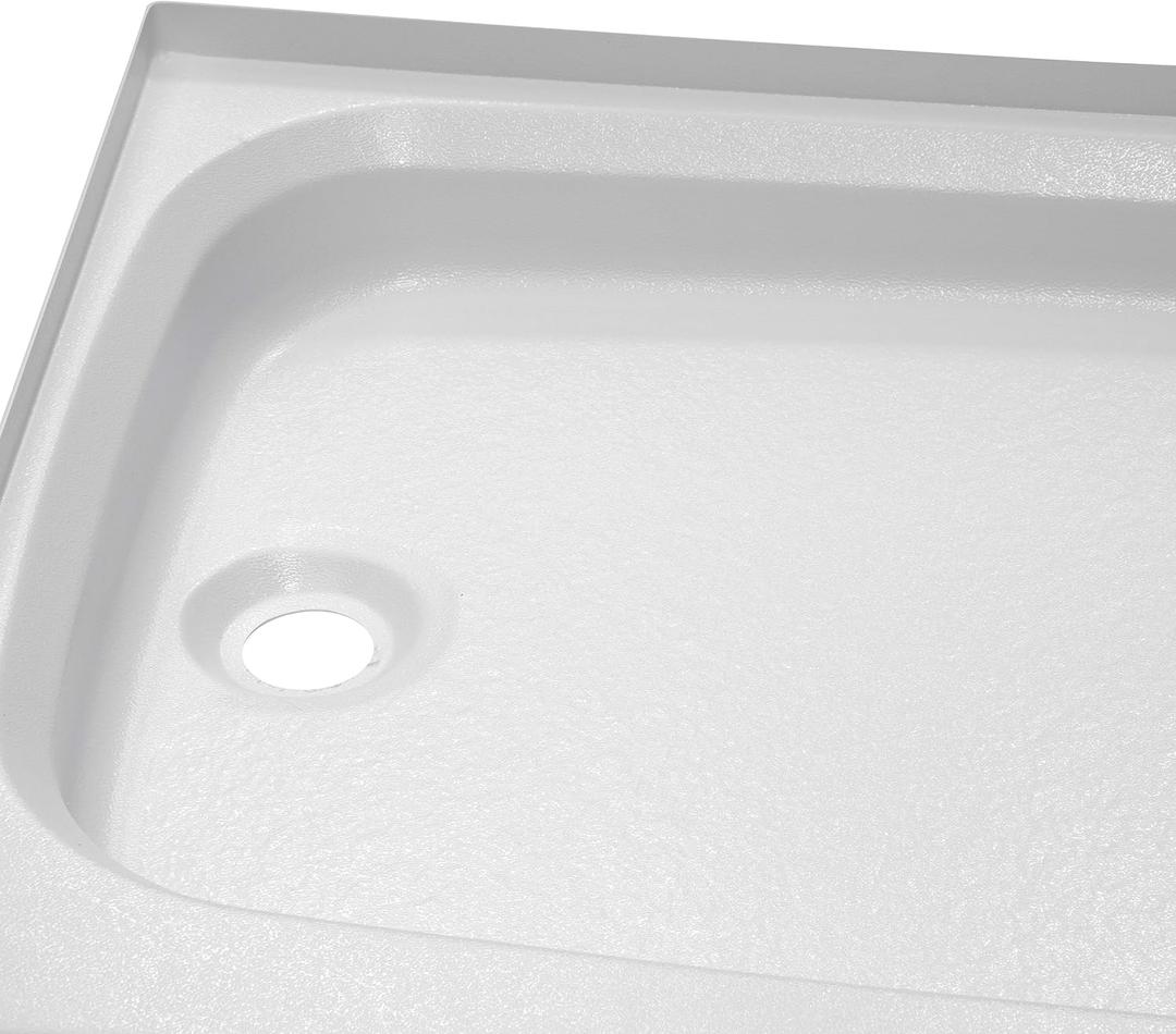 Lippert Replacement 24" x 32" White Shower Pan with Right Drain for RVs, Manufactured Homes, Travel Trailers, 5th Wheels, and Motorhomes - 210371