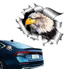UGSHY 1 PC Car Personalized Body Stickers, PET Bald Eagle Wall-Breaking Shape Doors Windows Bumpers Decals Fuel Tank Cap Stickers, Car Decorative Accessories, for Most Models (Multicolored #03)