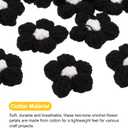 uxcell 50pcs Flower Sew on Patches, Crochet Floral Petals Handmade Crochet Flowers Appliques Embellishments for DIY Hair Clothes Wedding Party Craft, Black and White