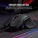 Corsair IRONCLAW RGB Wired FPS/MOBA Gaming Mouse 18,000 DPI 7 Programmable Buttons Designed for Large Hands iCUE Compatible PC, Mac, PS5, PS4, Xbox Black