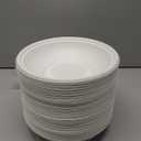 100 Pack 8 oz Disposable Paper Bowls,Compostable Bagasse Bowls,Small Biodegradable Heavy-Duty Bowls for Hot and Cold Food (White)