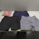 FULLSOFT 4 Pack Biker Shorts for Women with Pockets  5" High Waisted Tummy Control Workout Yoga Running Gym Tennis Shorts (Small-Medium, 01-4 Pack Black/Navy Blue/Grey/Pink)