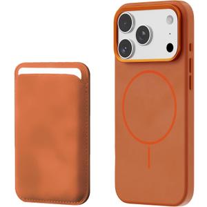 Magnetic for iPhone 17ProMax Case with Card Holder [Compatible with MagSafe] [Military-Grade Drop Protection] [Slim Suede Leather case] Anti-Scratch Microfiber Lining Case 6.9"