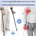 2 PCS Forearm Crutches for Adults, Folding Lightweight 10-Level Adjustable Aluminum Alloy Walking Crutches with Comfortable Grips & Cuffs, Reflective Safety, Anti-Slip Foot Pad, 330 LBS