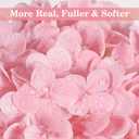 Artflower 4Pcs Real Touch Hydrangea Artificial Flowers, 22.5'' White & Pink Full Latex Faux Hydrangea Flowers for Home Floral Arrangements Wedding Bouquets Kitchen Table Centerpiece Decorations