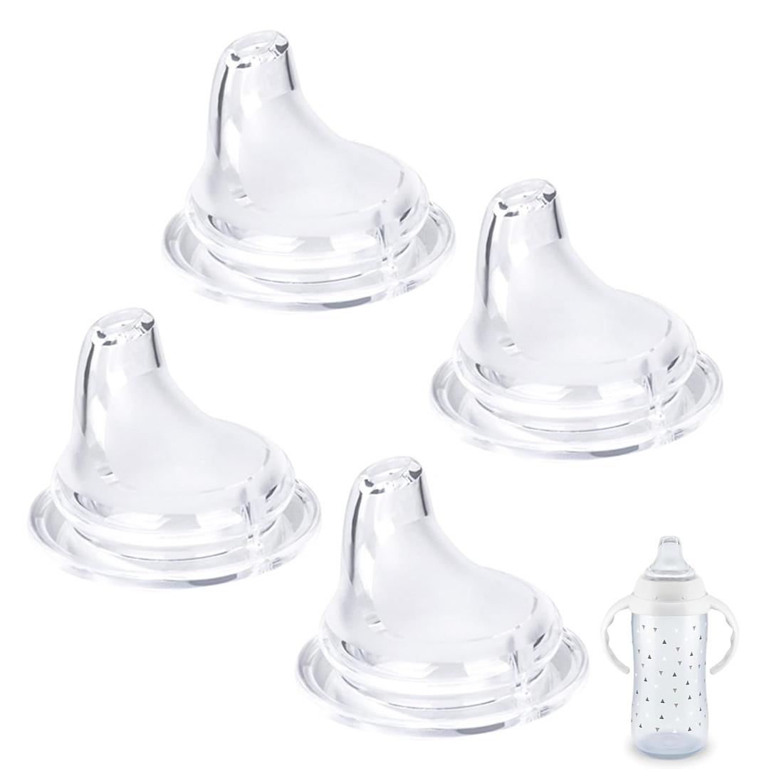 4/6 Packs Replacement Silicone Spout Compatible with NUK Learner Cup & Active Cup, Soft Transition Spout for Sippy Cups, Leak-Proof, BPA-Free, Easy to Clean Medium Flow (4 Pack)