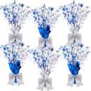 6 Pack Winter Wonderland Centerpieces Blue Christmas Table Decor Snowflake Centerpieces for Tables Metallic Stars for Christmas Xmas Wonderland Decorations