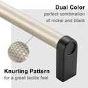 5 Pack 5 Inch Knurled Nickel and Black Cabinet Pulls Silver and Matte Black Cabinet Handles AP1311 Knurled Kitchen Hardware for Cabinets Drawers Dresser Cupboard Bedroom Bathroom Vanity
