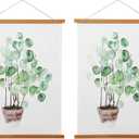 Magnetic Poster Hanger Frame for 16x20 16x24 16x22 Movie Music Posters Wall Art, 2 Pack Wood Picture Frames for Large Canvas Diamond Map Decor, Living Room Calendar Banner Tapestry Photo Hanging Stand (Teak)