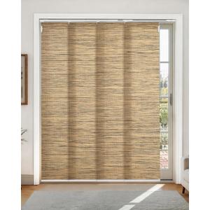 Lazblinds Adjustable Vertical Blinds - Woven Texture Paper Panel Blinds for Patio Doors & Room Dividers, Extendable Track (45 3/4" - 82 5/8" W), Trimmable to 96" H, SleekLoom Khaki