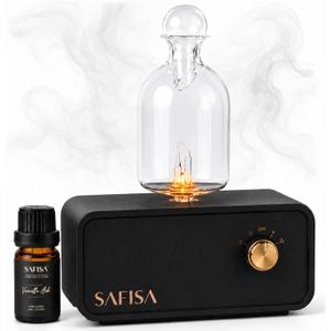 Waterless Essential Oil Diffuser, Nebulizing Cold Air Scent Diffuser for Home, 700 Sq. Ft., Portable Glass Waterless Diffuser for Large Room, Cordless Rechargeable, Smart, Hotel-Style