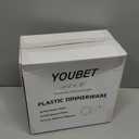 YOUBET 125PCS Pink Plastic Plates - Light Pink Birthday Plates Include 25 Dinner Plate, 25 Dessert Plate, 75 Silverware for Baby Shower & Birthday Parties Mothers Day