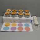 16 oz Mason Jar Cups with Handle,Mason Jar Cups with Lids and Straws,Set include glass straws, stainless steel straws, wooden lids, plastic lids,cup brush, straw brush,Hemp rope, tag 8pack