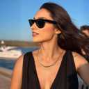 Retro Square Big Sunglasses for Women & Men Trendy Oversized Classic Shades with UV400 Protection Unisex Frame (Black)