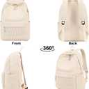 BTOOP School Backpack for Teens Large Corduroy Bookbag Lightweight 15.6 inch Laptop Bag for Girls Women Casual High School College