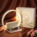 Vivilumens Sunrise Alarm Clock Wireless Charger, 10 White Noise Sound Machine Alarm Clock with 30/60/90 Mins Timer, 3 Levels Touch Night Light Dual Clocks for Heavy Sleeper Bedroom Decor Gift for Her